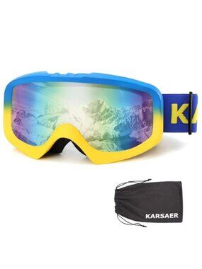 Ski Goggles OTG Anti Fog UV400 Snowboard Adjustable Strap Unisex